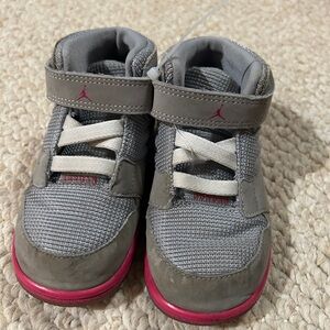 Nike air Jordans Kids' Grey and Pink Sneakers shoe for toddlers